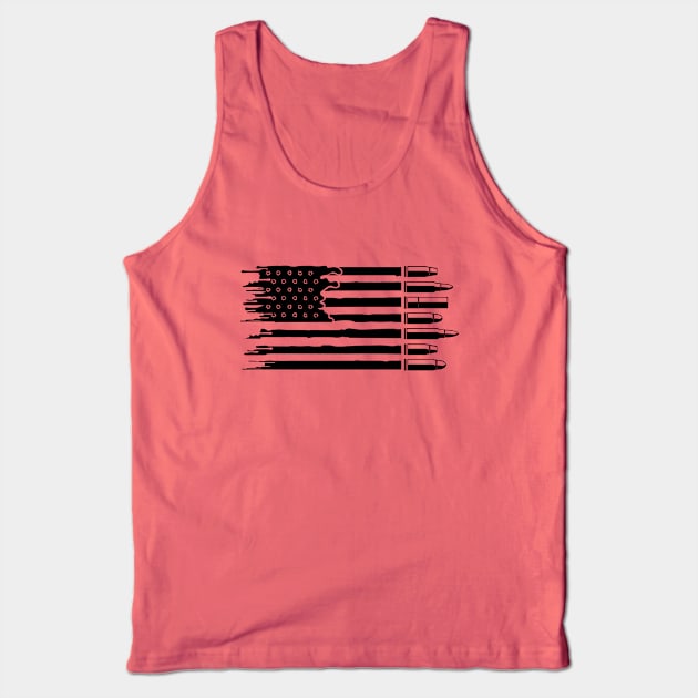 Bullet distressed USA flag, Gun Rifles American Flag, Military American Flag, gun hunting weapon flag, 4th of July Tank Top by twotwentyfives